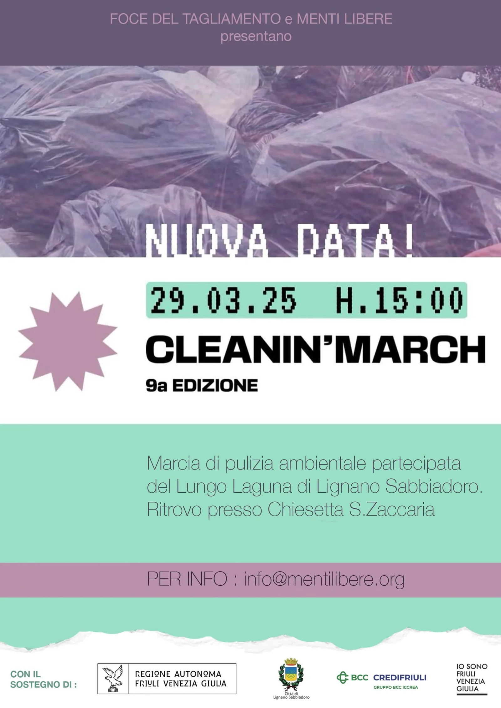 Cleanin'March, 29 marzo, h15 @Chiesetta di S.Zaccaria. Lignano Sabbiadoro