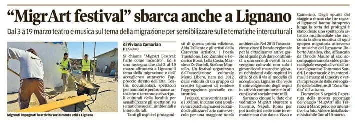 MigrArt Festival sul Messaggero Veneto